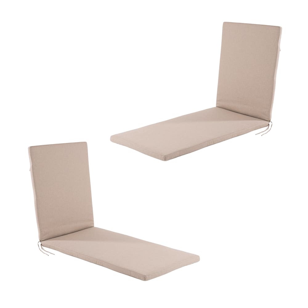 Pack de 2 cojines para tumbona olefin marrón tostado 196x60x5 cm