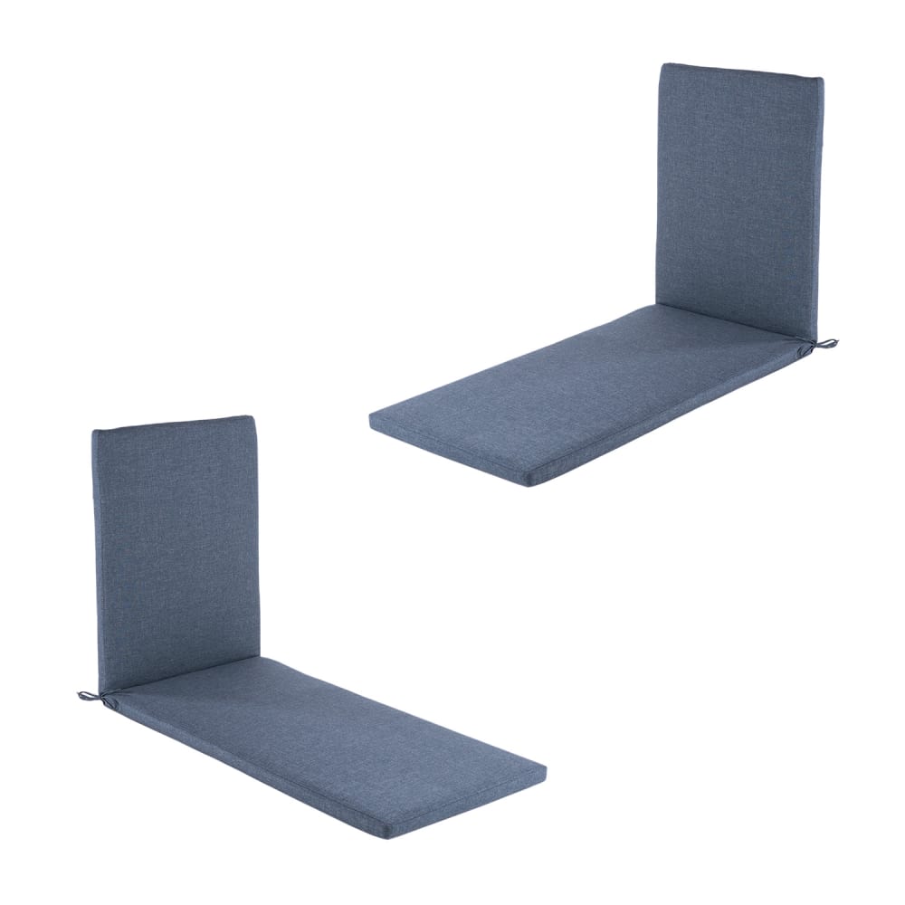 Pack de 2 cojines para tumbona olefin azul 196x60x5 cm