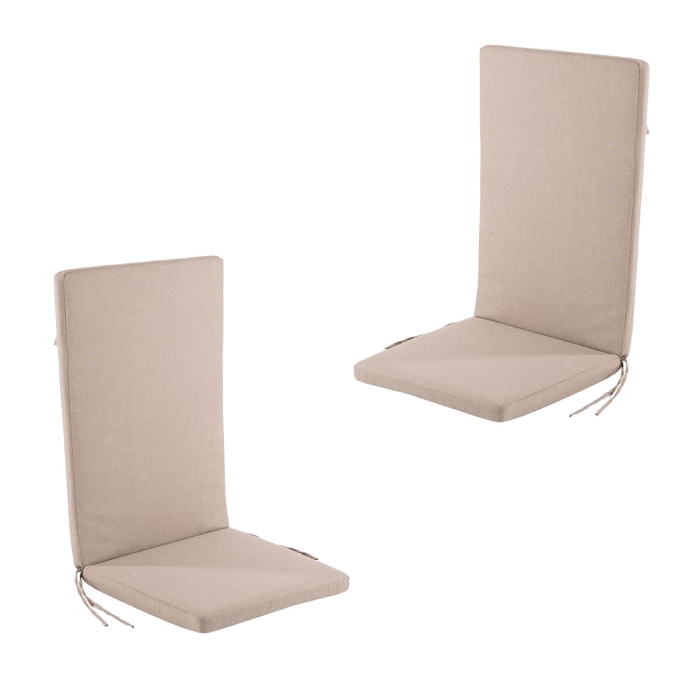 Pack de 2 cojines de sillas de jardín reclinables olefin marrón
