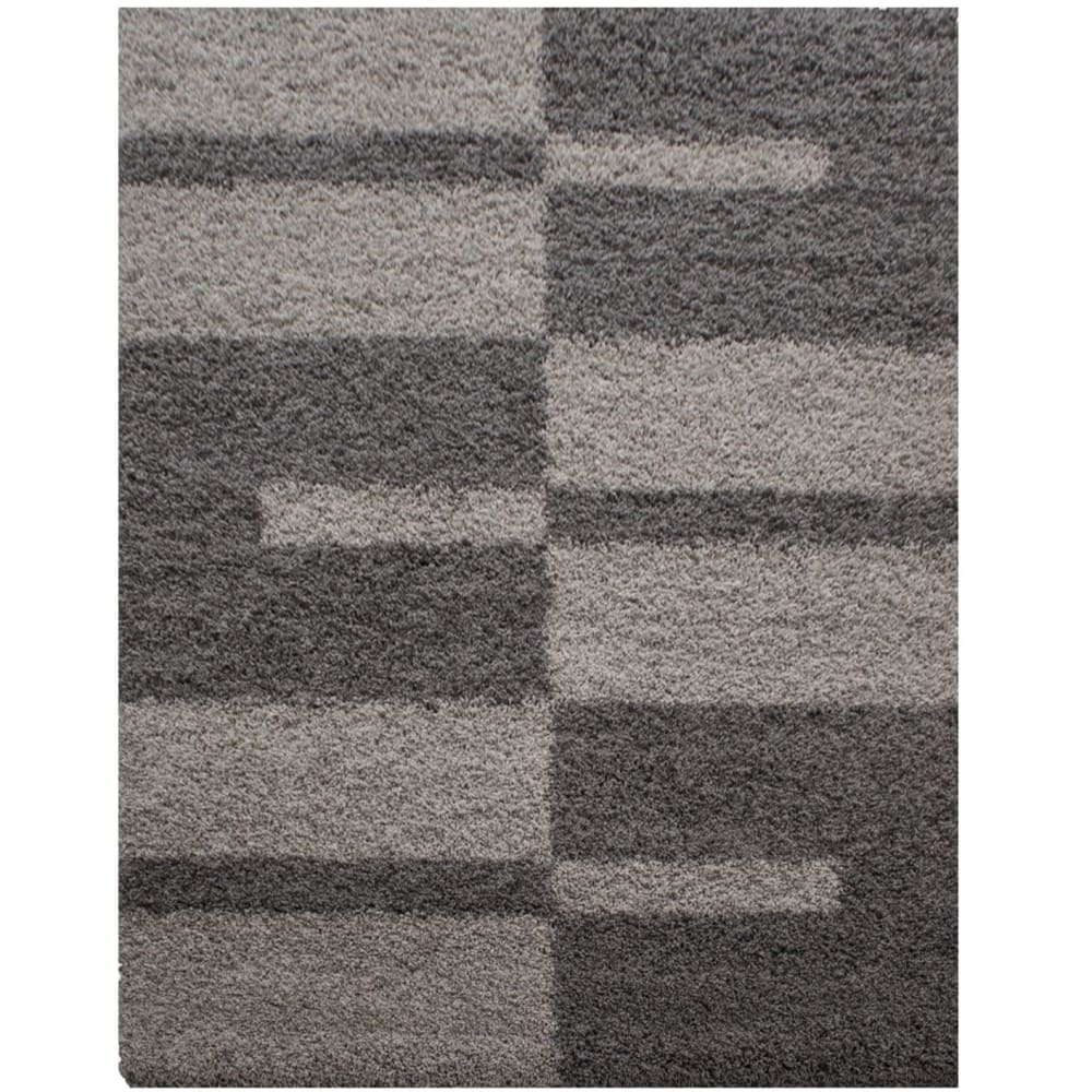 Tapis shaggy à motifs traits marron 80x150cm