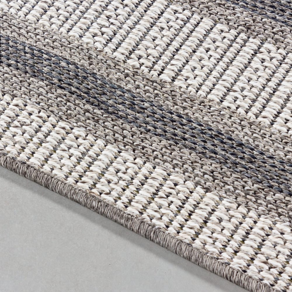 Tapis extérieur tissé plat greige et gris 240x340cm — vue 4