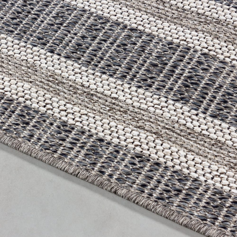 Tapis extérieur tissé plat gris et greige 200x290cm — vue 4