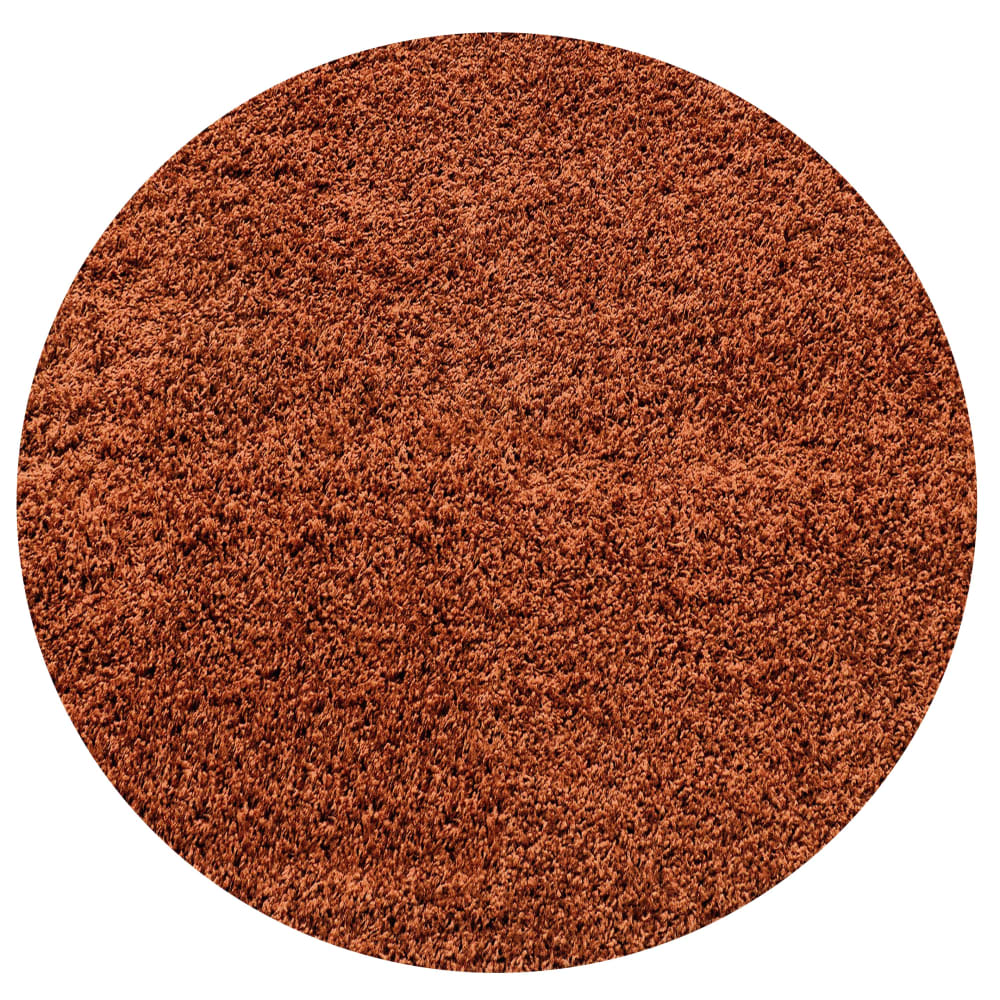 Shaggy - tapis uni rond - terra 080 x 080 cm