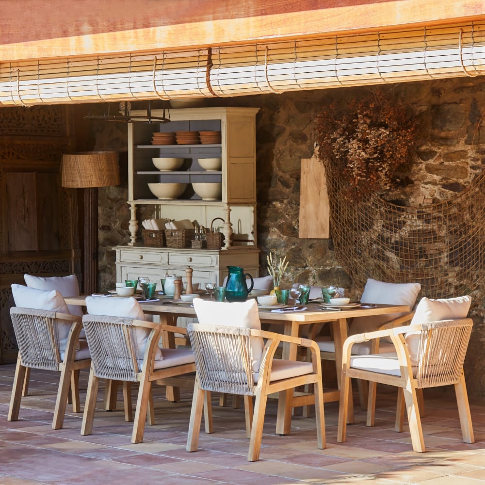 Mesa de jardín madera de acacia marrón 230×100 cm - Maisons du Monde