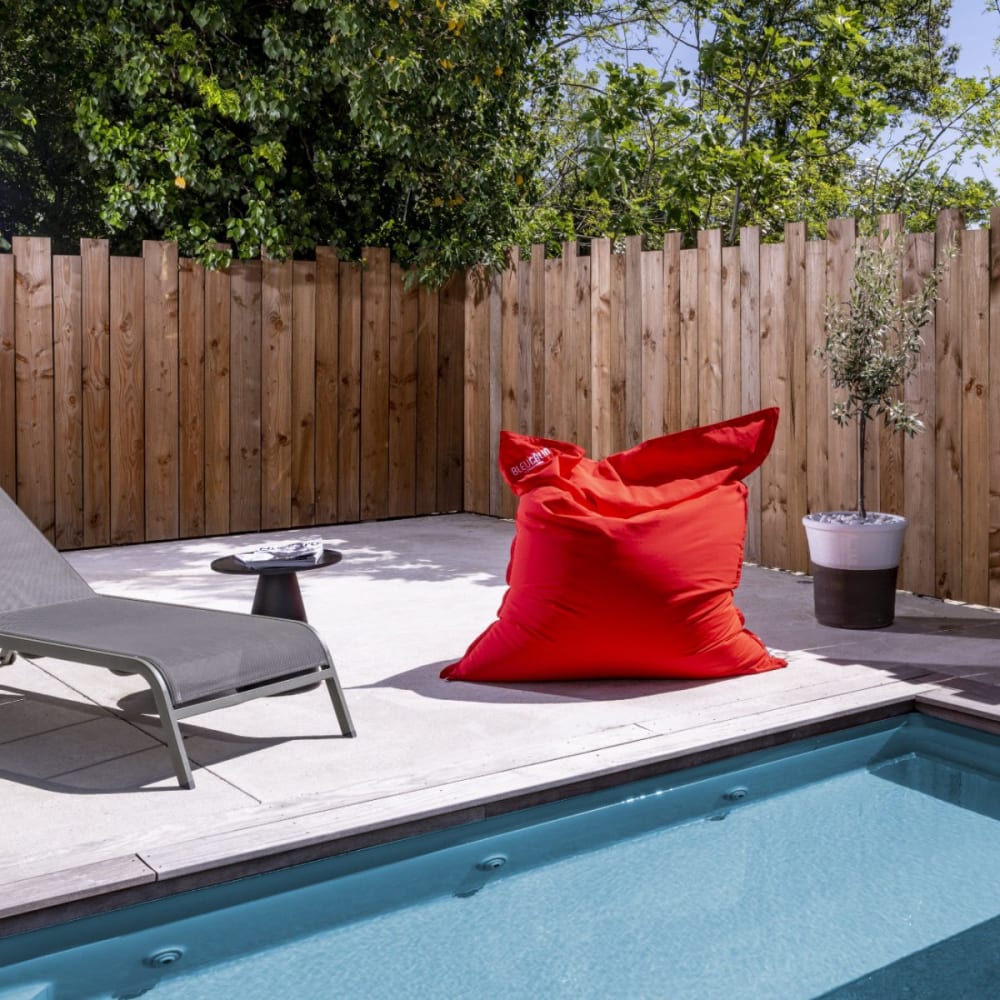 Pouf géant d'éxterieur déhoussable rouge 130x165cm