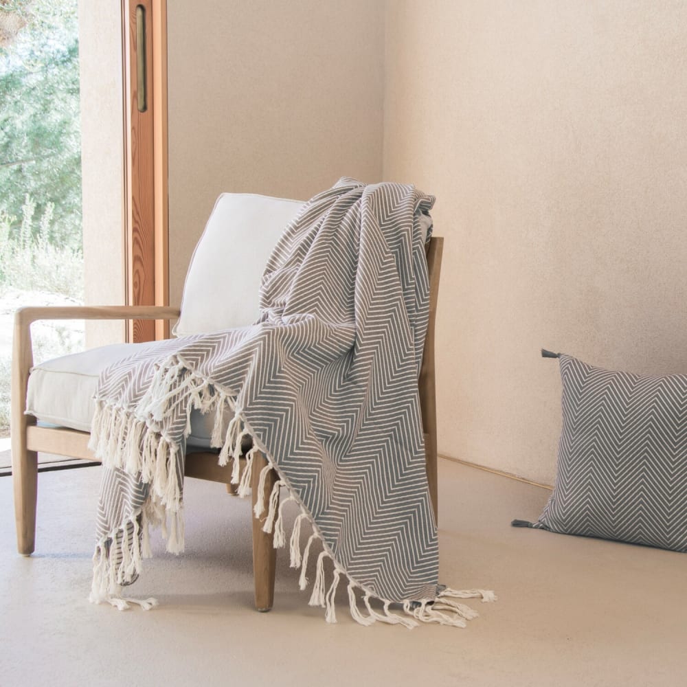 Plaid cotone grigio medio - Febronie