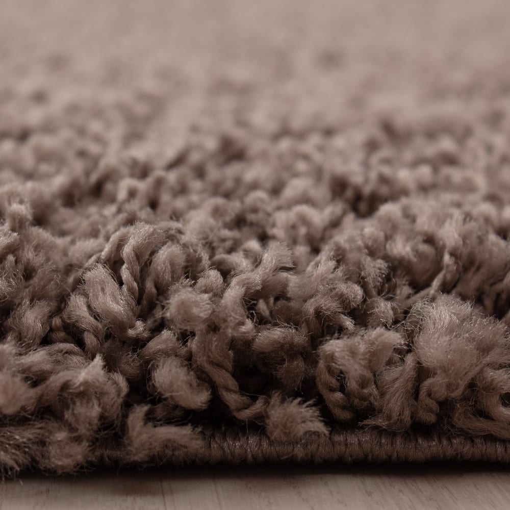 Shaggy - tapis uni rond - taupe 200 x 200 cm — vue 4