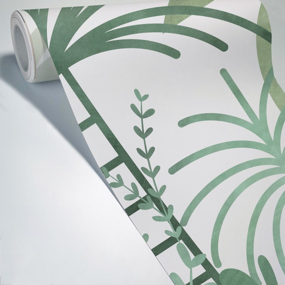Papier Peint Panoramique L336xH270cm Vert Végétal (99Déco) - Image 1