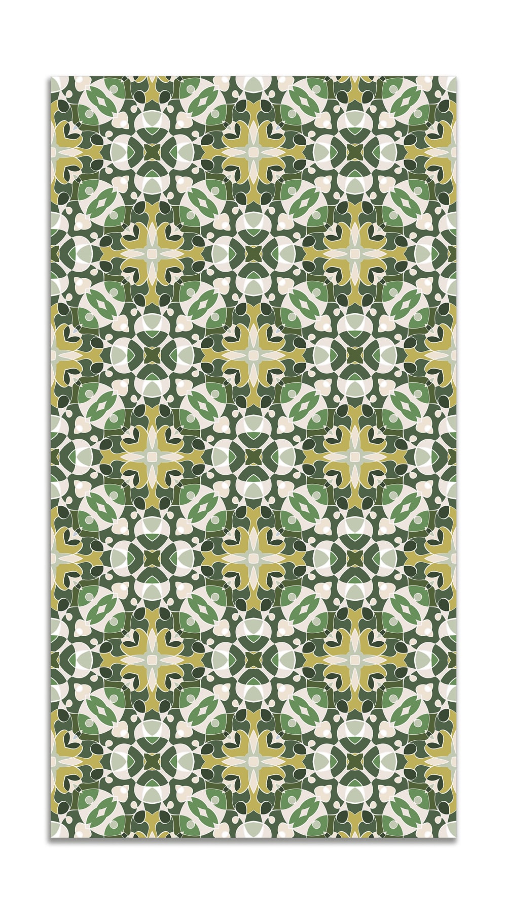 Alfombra vinílica estilo hidráulico oriental verde 120x170 cm