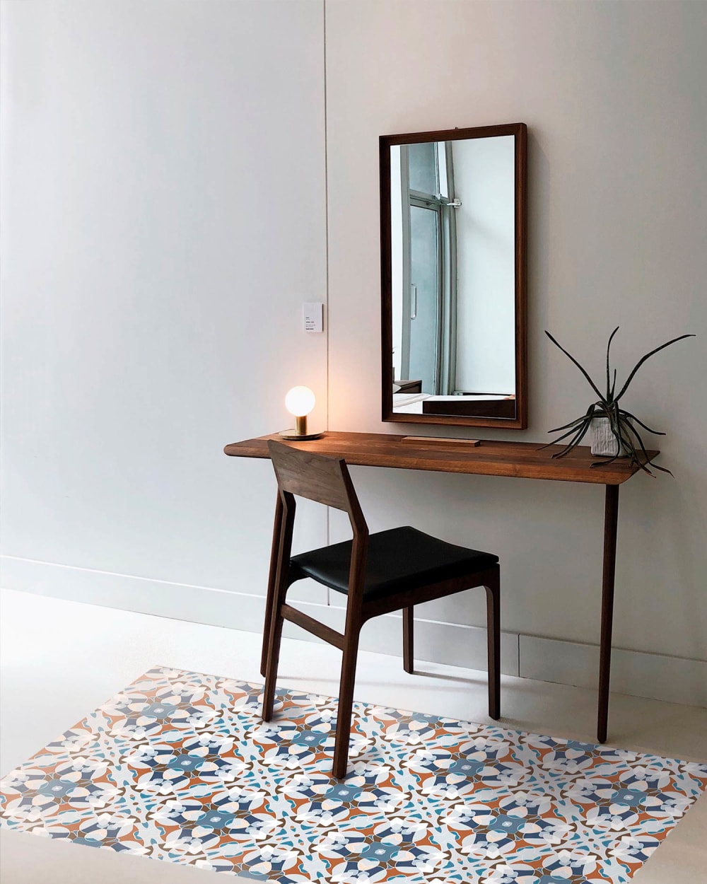 Tapis vinyle tuile modèle oriental bleu 120x170cm — vue 3