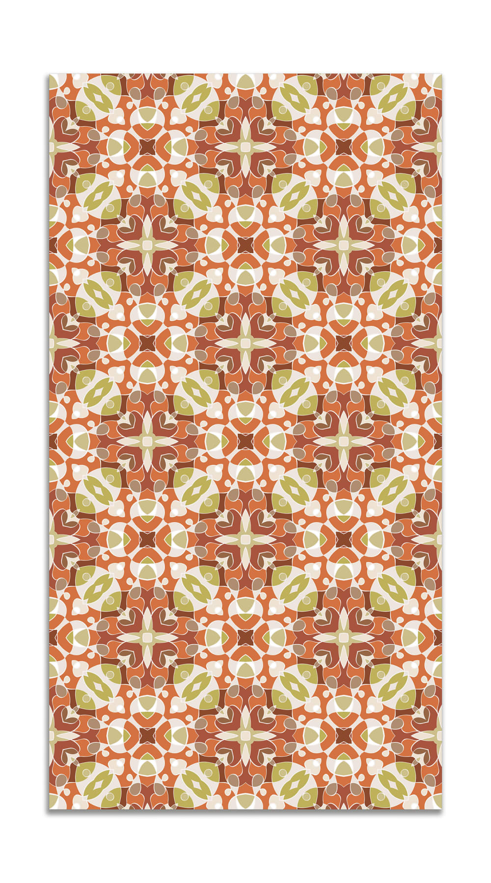 Alfombra vinílica estilo hidráulico oriental naranja 80x200 cm