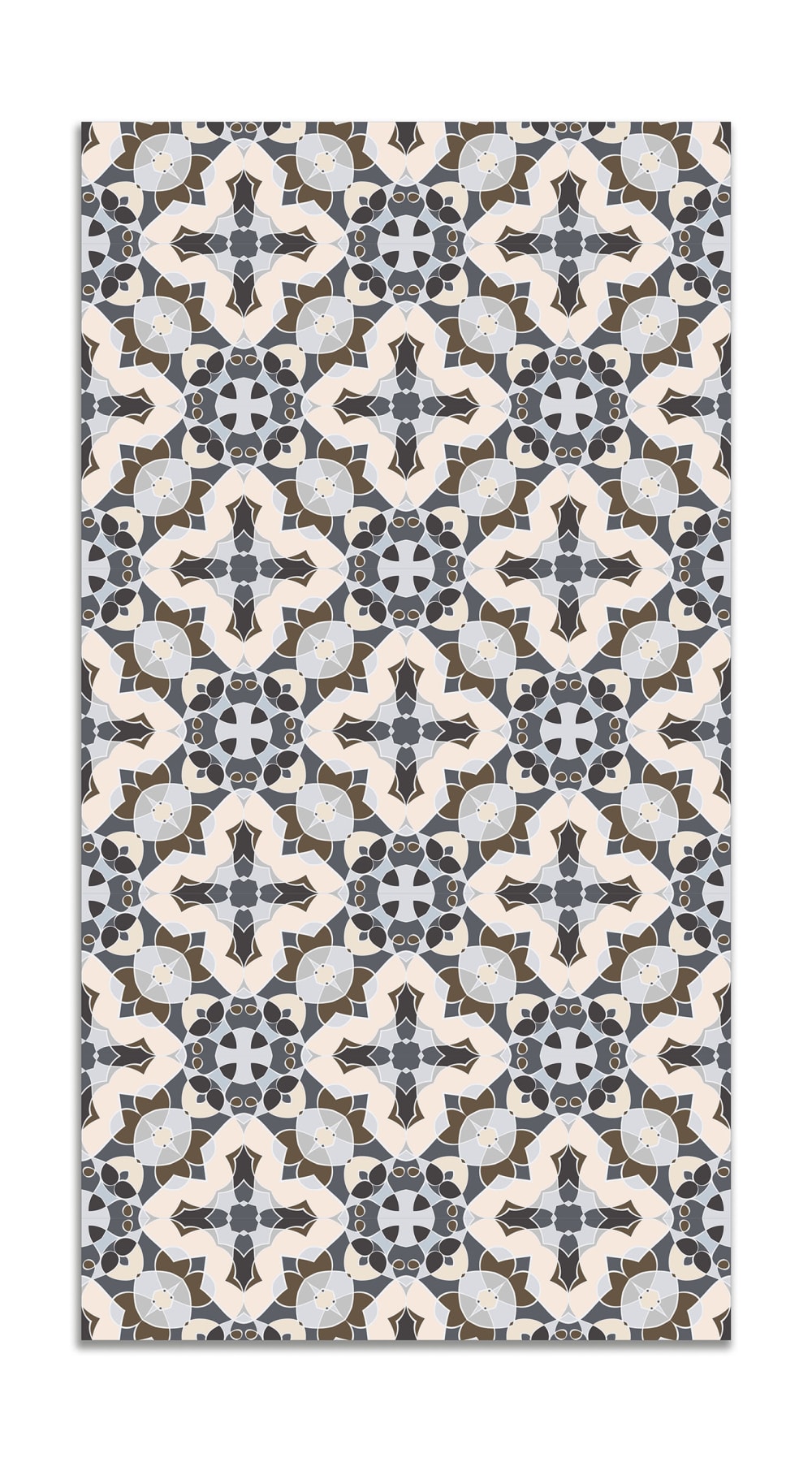 Alfombra vinílica baldosín estilo oriental gris 80x200 cm