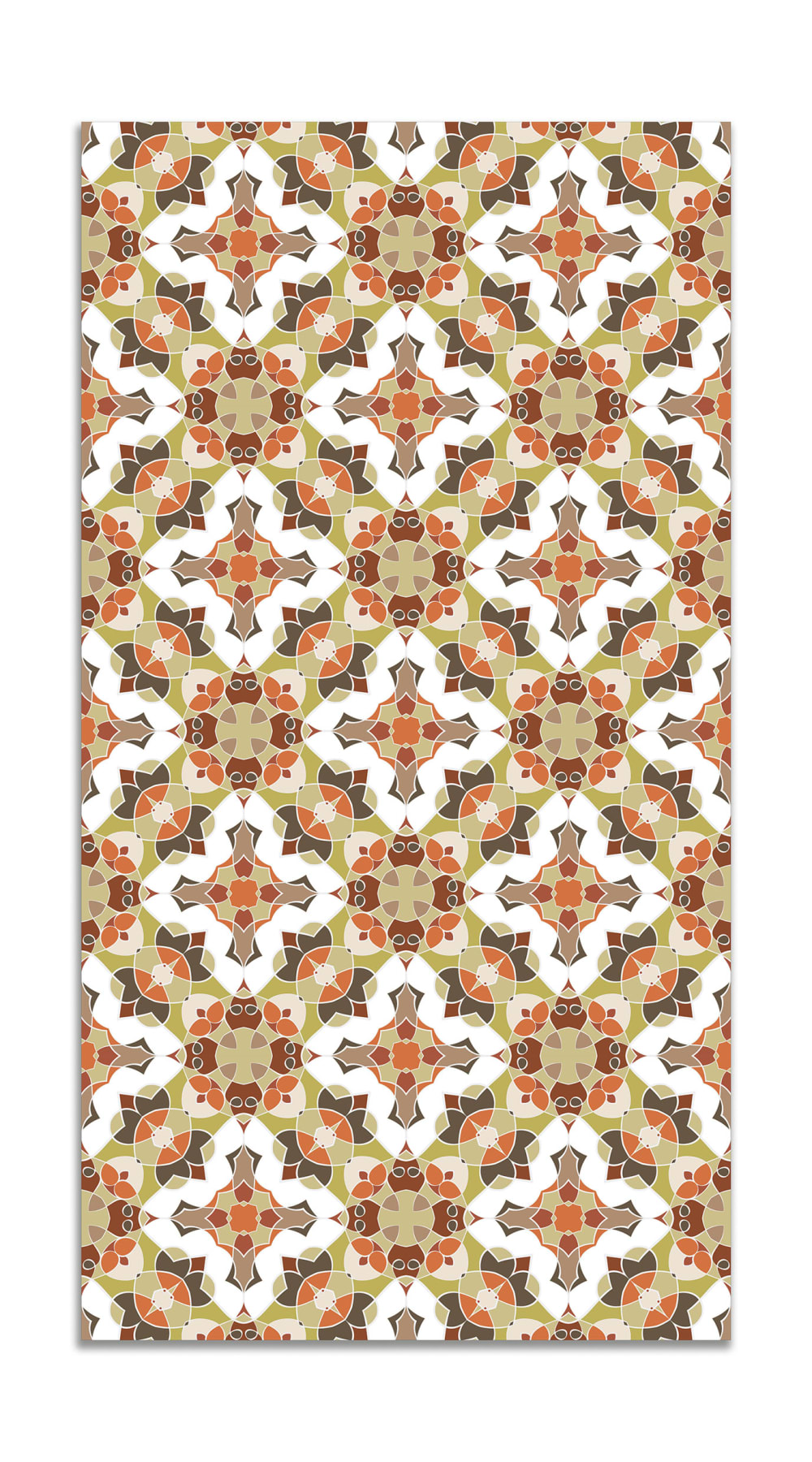 Alfombra vinílica baldosín estilo oriental naranja 80x250 cm
