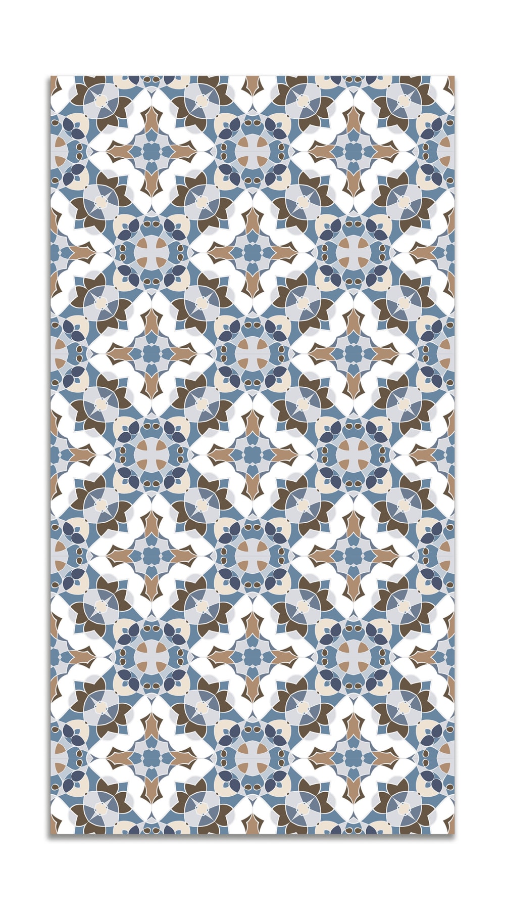 Alfombra vinílica baldosín estilo oriental azul 60x250 cm