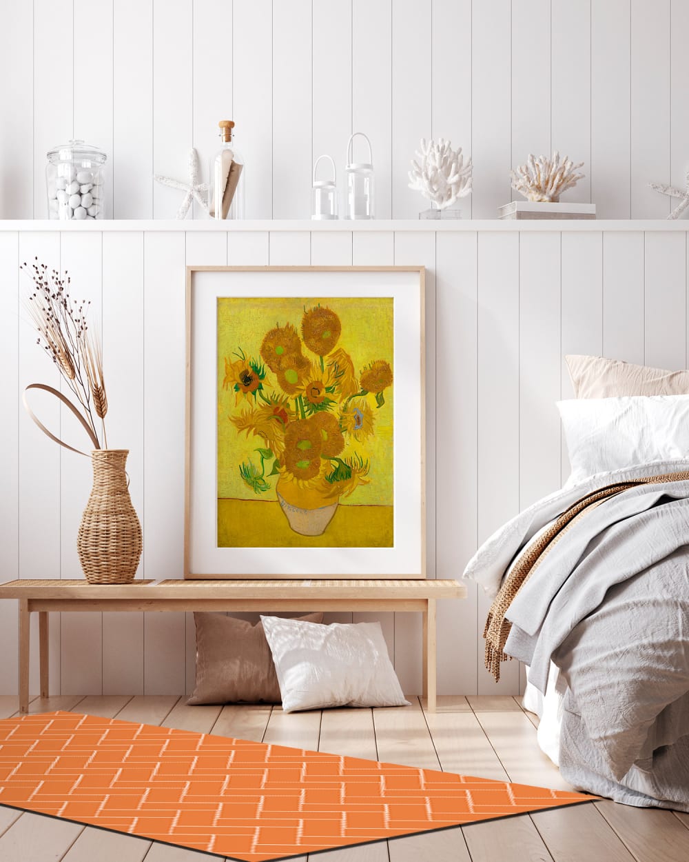 Tapis vinyle mosaïque de briques oranges 40x80cm — vue 3