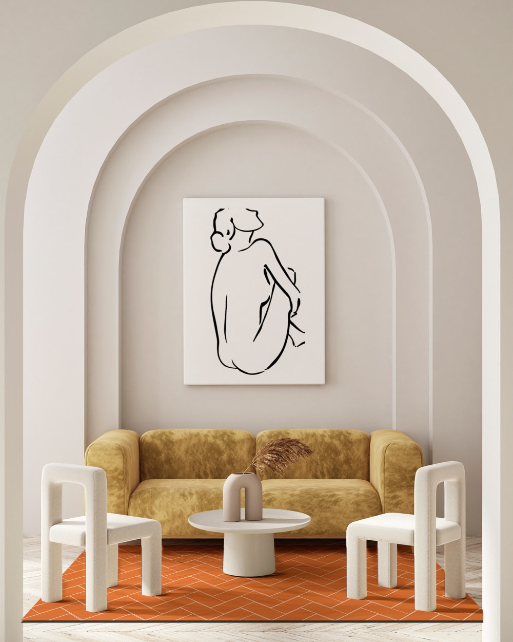 Tapis vinyle mosaïque de briques oranges 40x80cm — vue 4