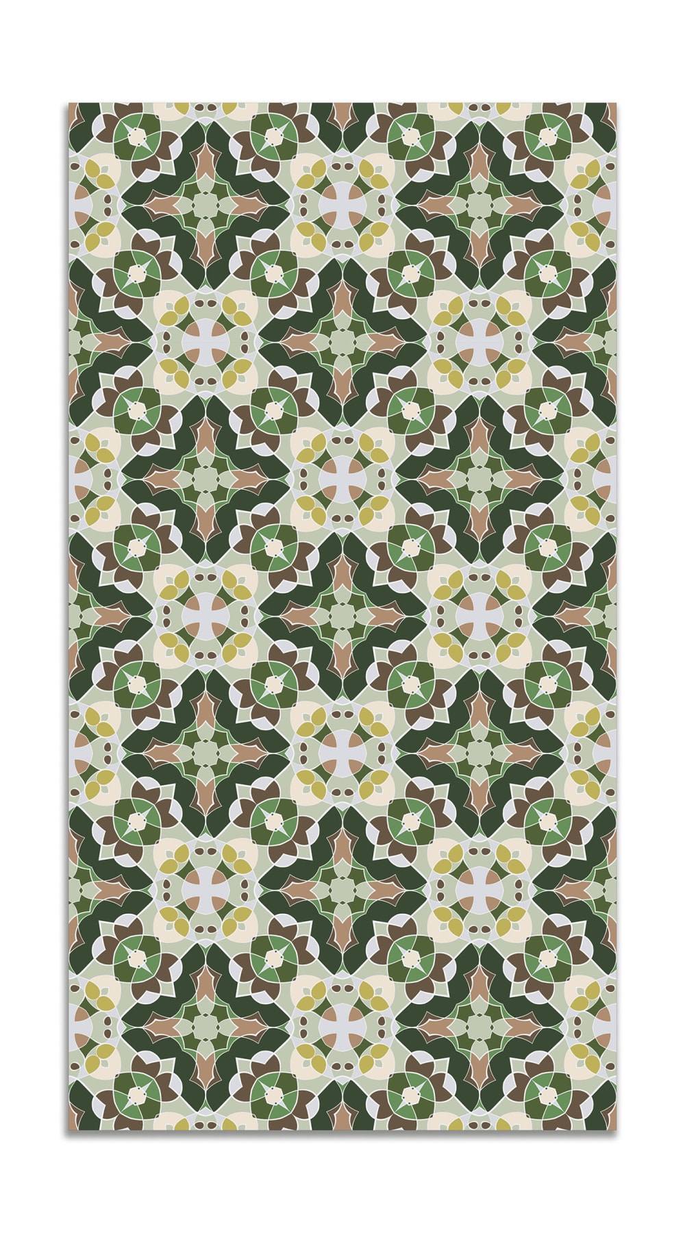 Alfombra vinílica baldosín estilo oriental verde 300x200 cm