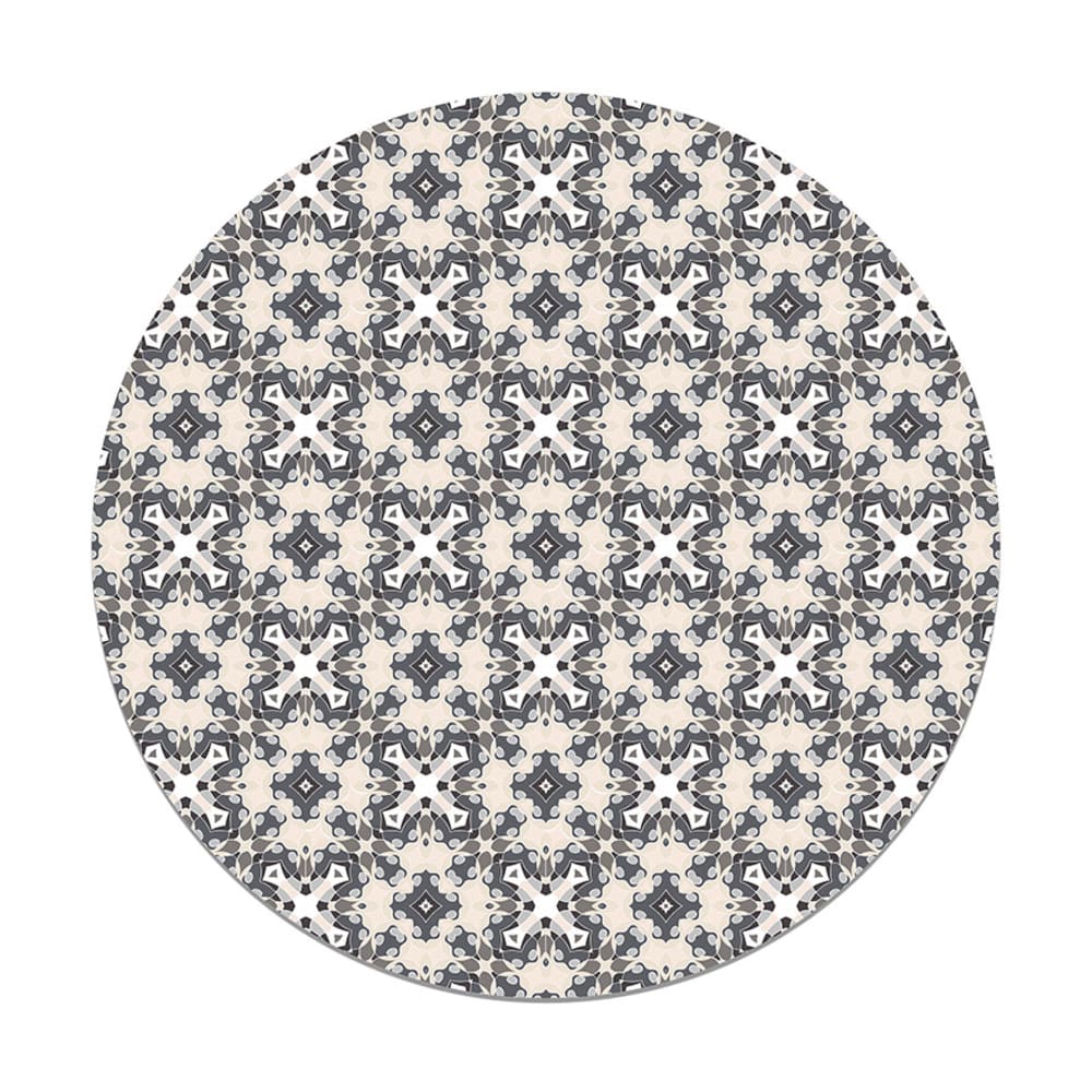 Alfombra vinílica redonda hidráulica tipo oriental gris 100x100 cm