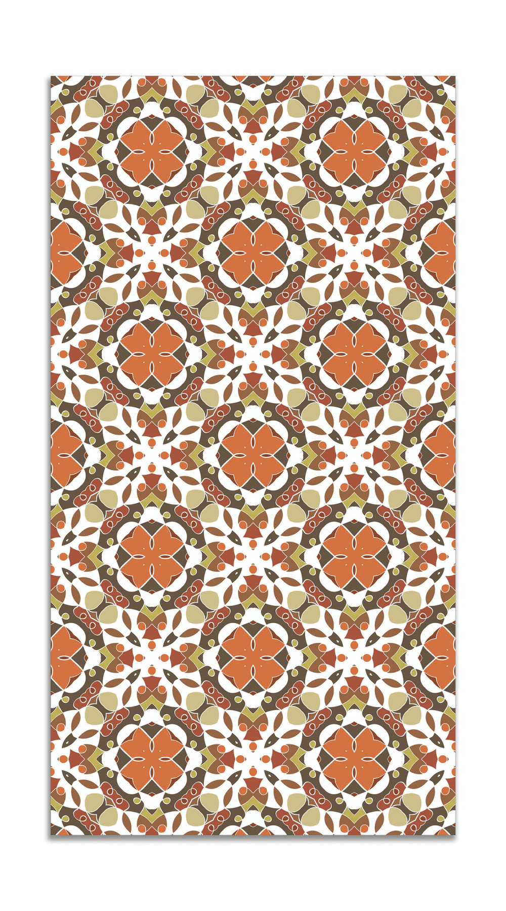 Alfombra vinílica hidráulico oriental mosaico naranja 80x200 cm