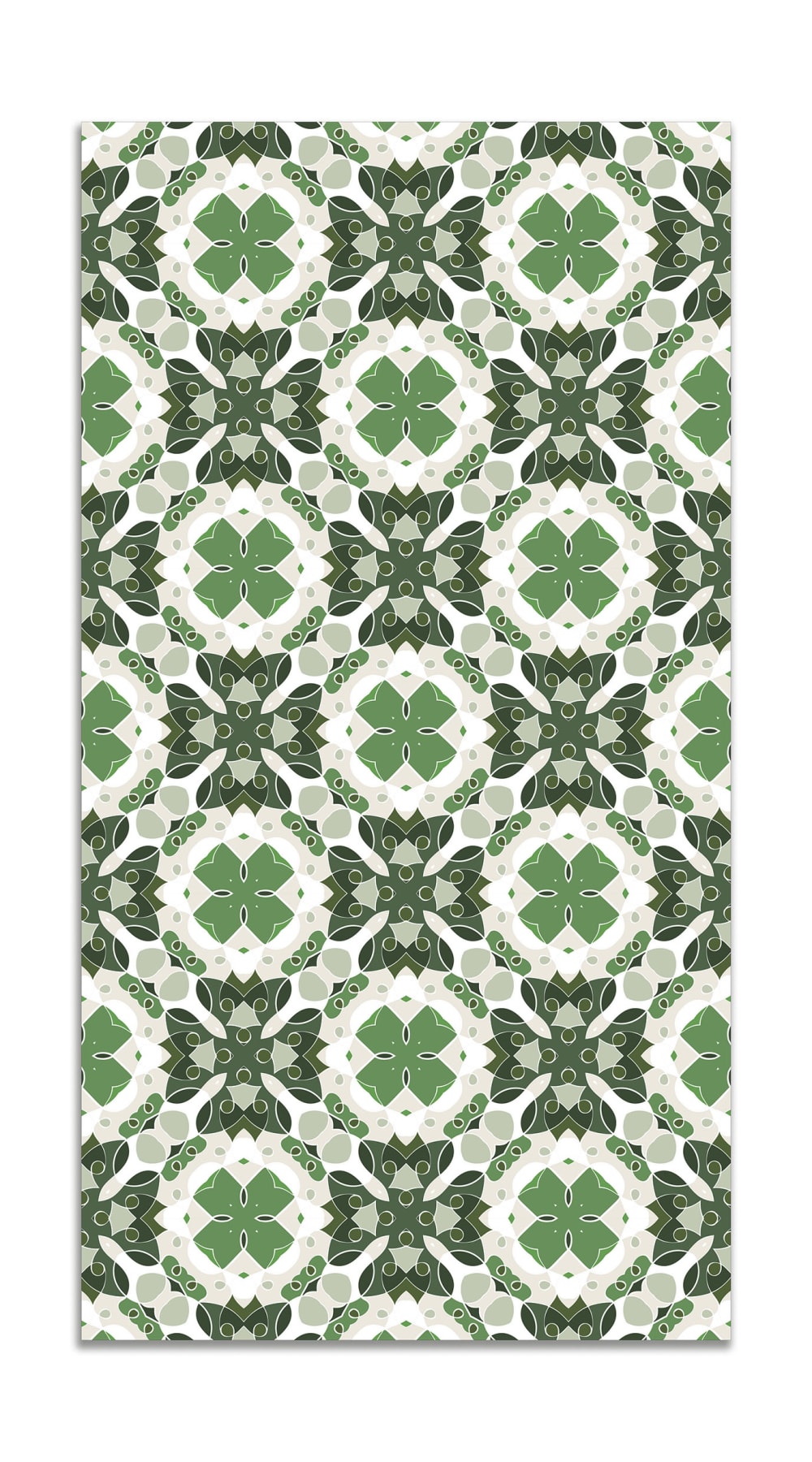 Alfombra vinílica hidráulico oriental mosaico verde 60x110 cm