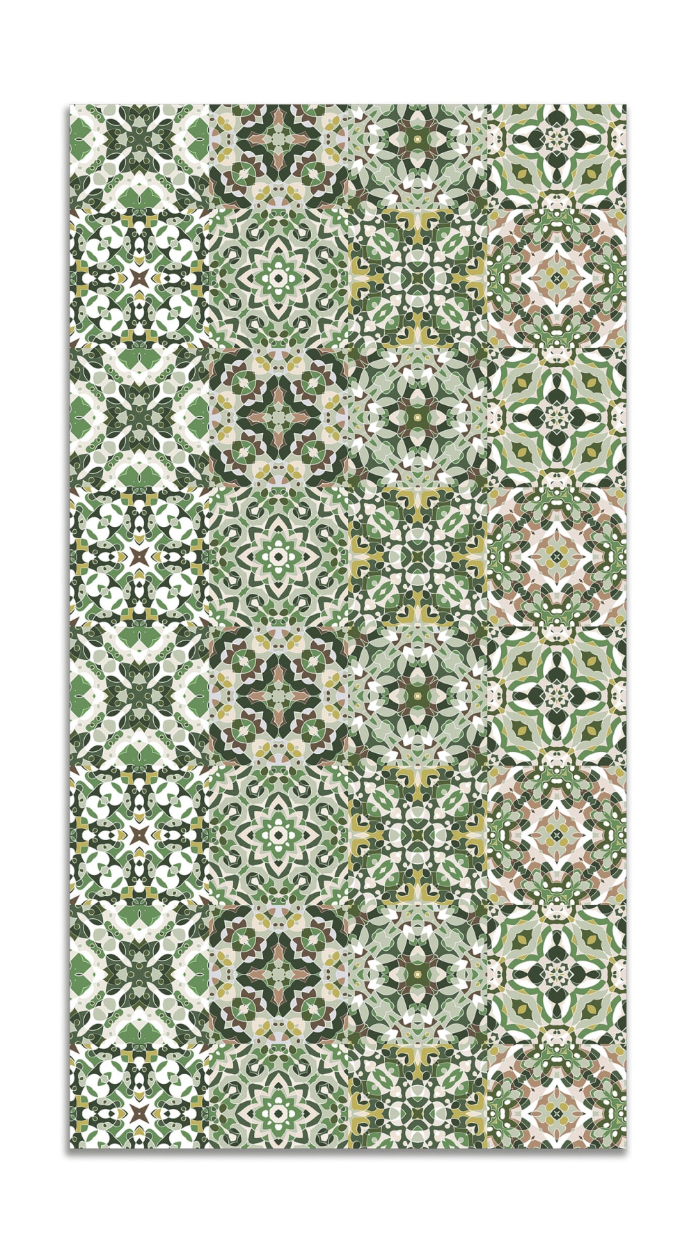 Alfombra vinílica baldosa hidráulico oriental verde 60x110 cm