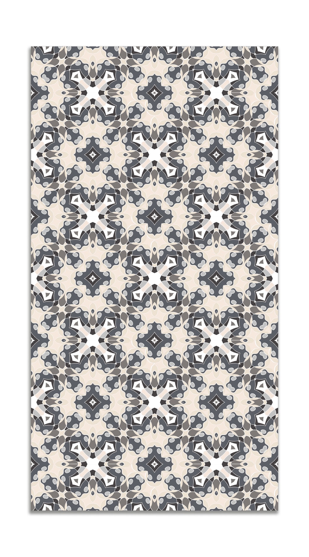 Alfombra vinílica hidráulica tipo oriental gris 140x200 cm