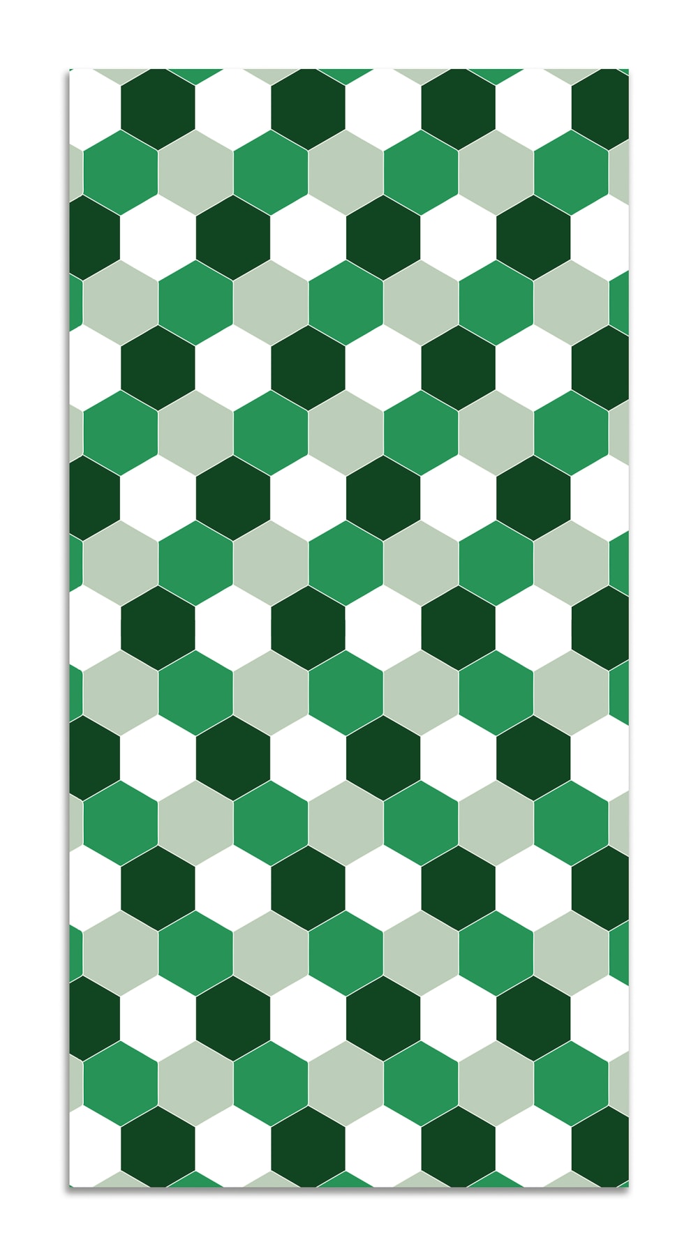 Tapis vinyle mosaïque hexagones de ton vert 300x200cm