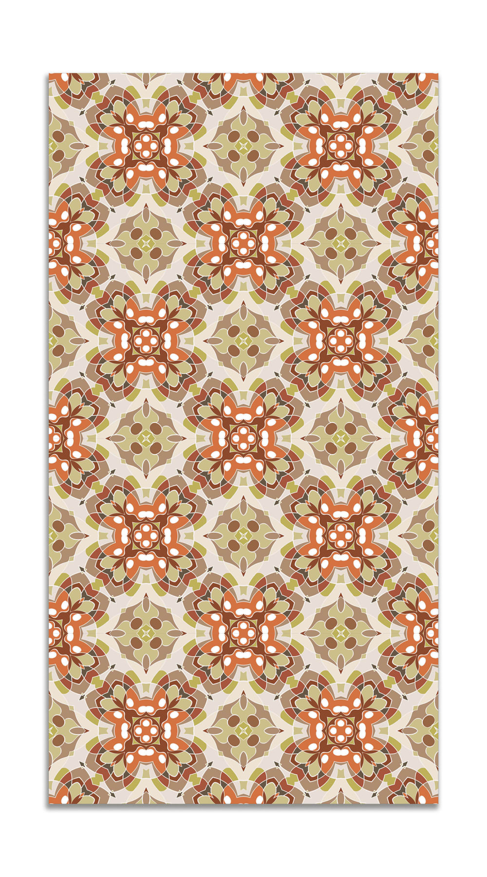 Tapis vinyle tuile mosaïque - orange