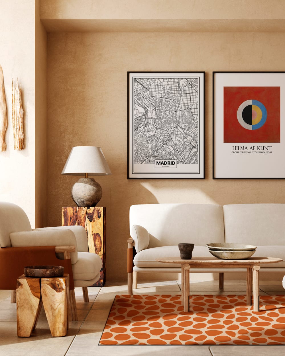 Tapis vinyle motif pavée orange 140x200cm — vue 3
