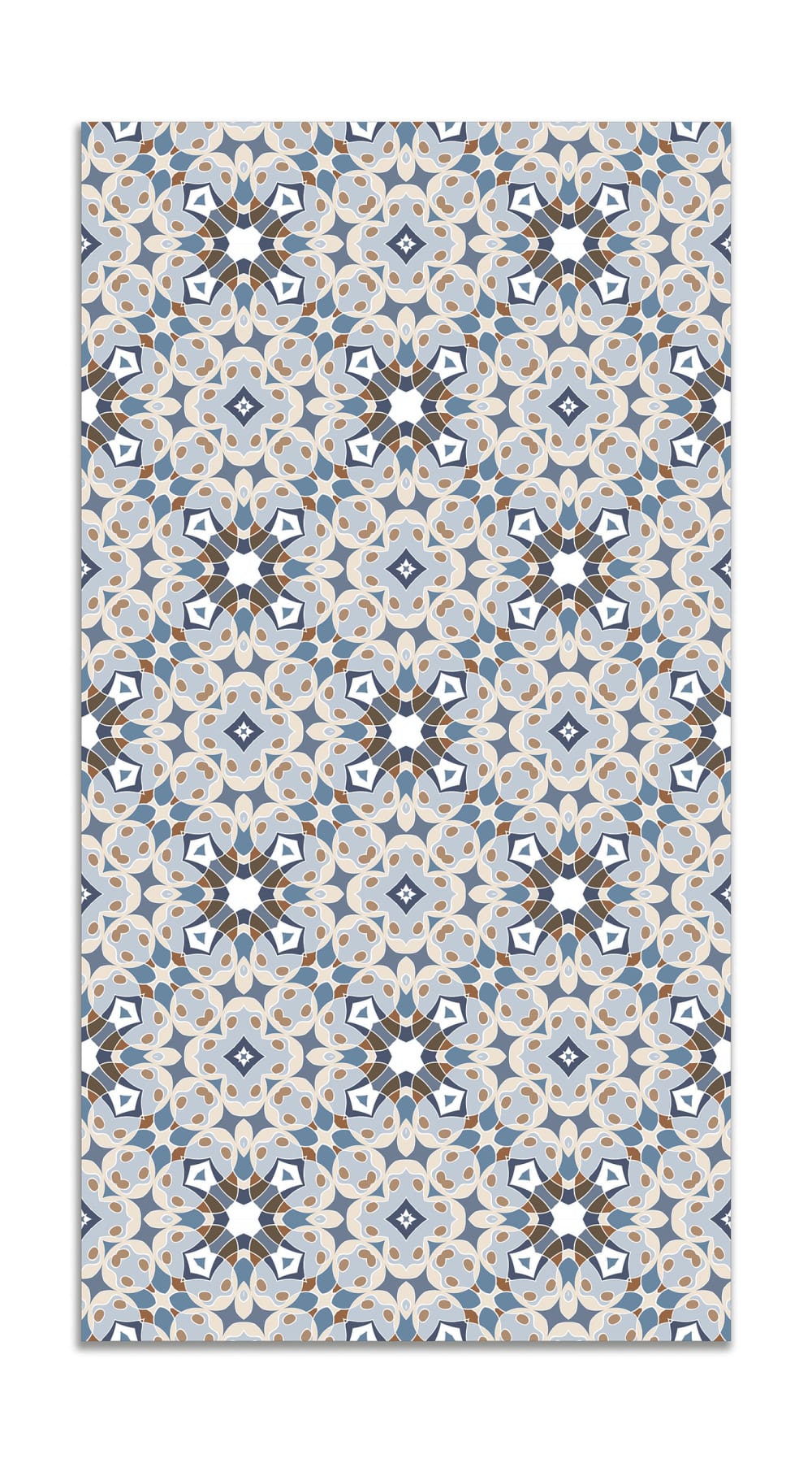 Alfombra vinílica hidráulica tipo oriental azul 300x200 cm