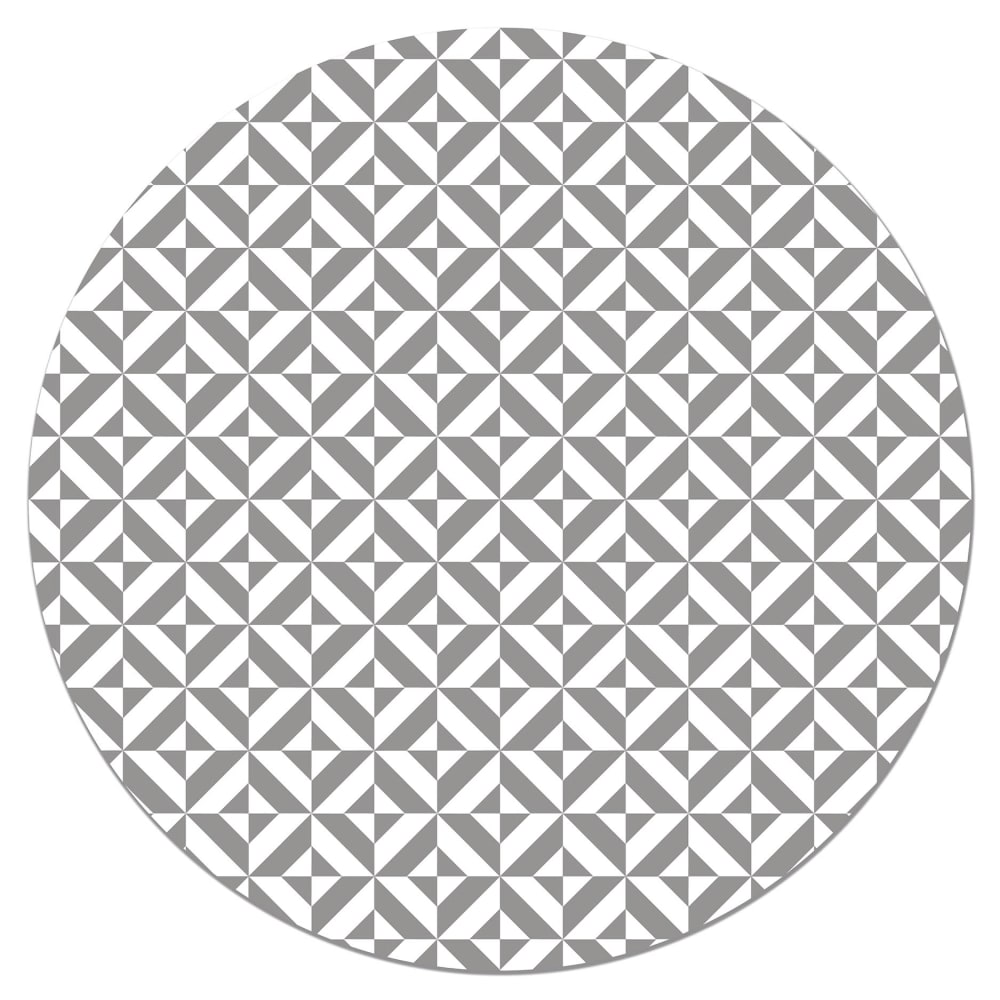 Alfombra vinílica redonda geometría gris 190x190 cm