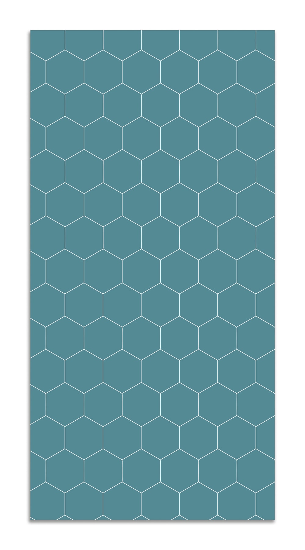 Tapis vinyle mosaïque hexagones bleus 60x110cm