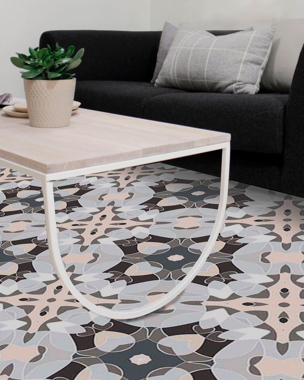 Alfombra vinílica baldosa modelo oriental gris 140x200 cm - Maisons du Monde