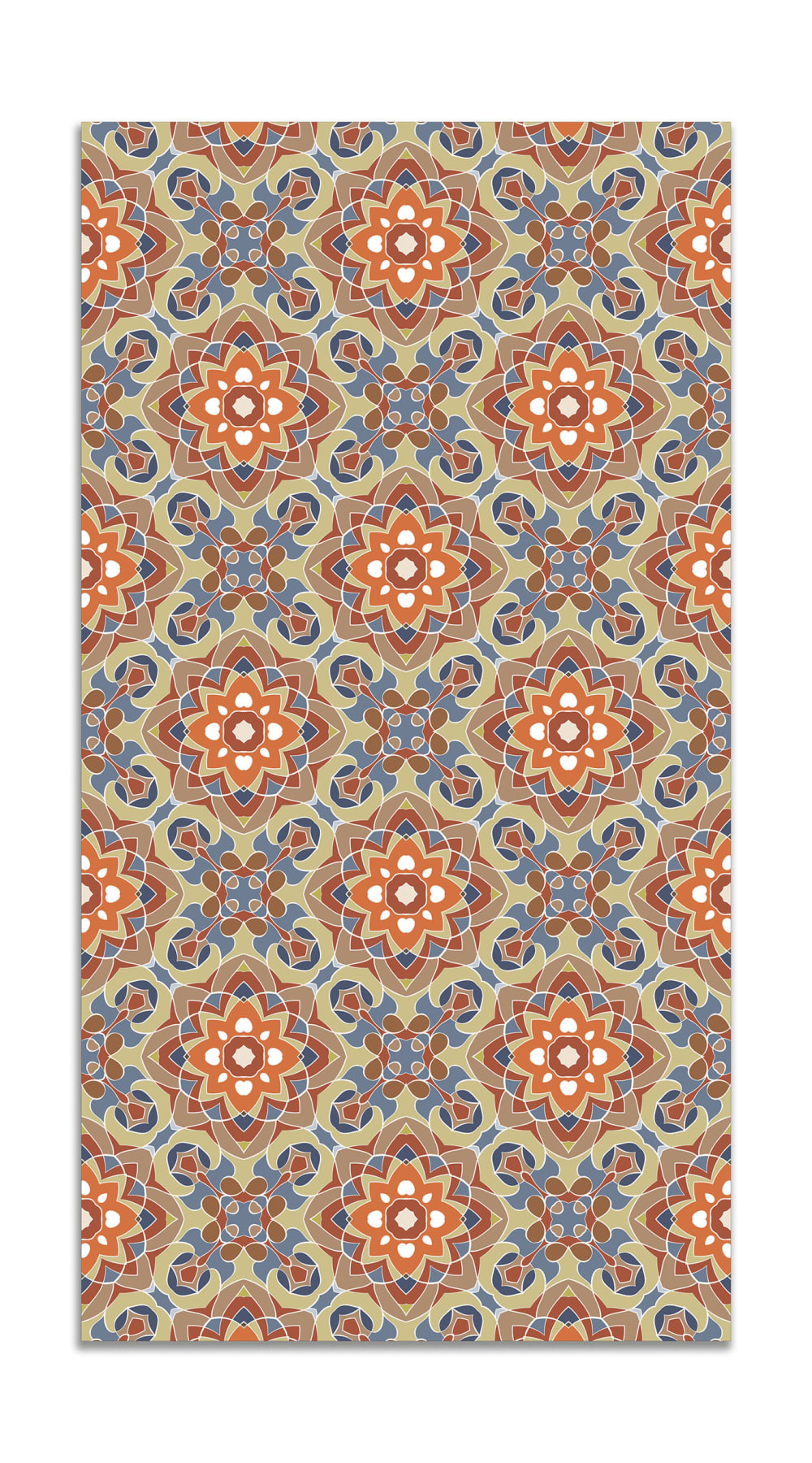 Alfombra vinílica azulejo oriental floreada original 80x200 cm