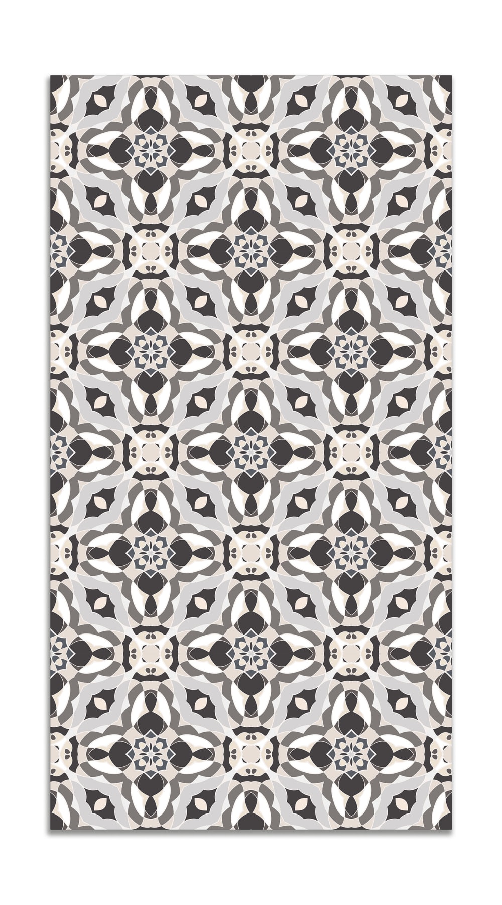Alfombra vinílica baldosín oriental caleidoscopio gris 120x170 cm
