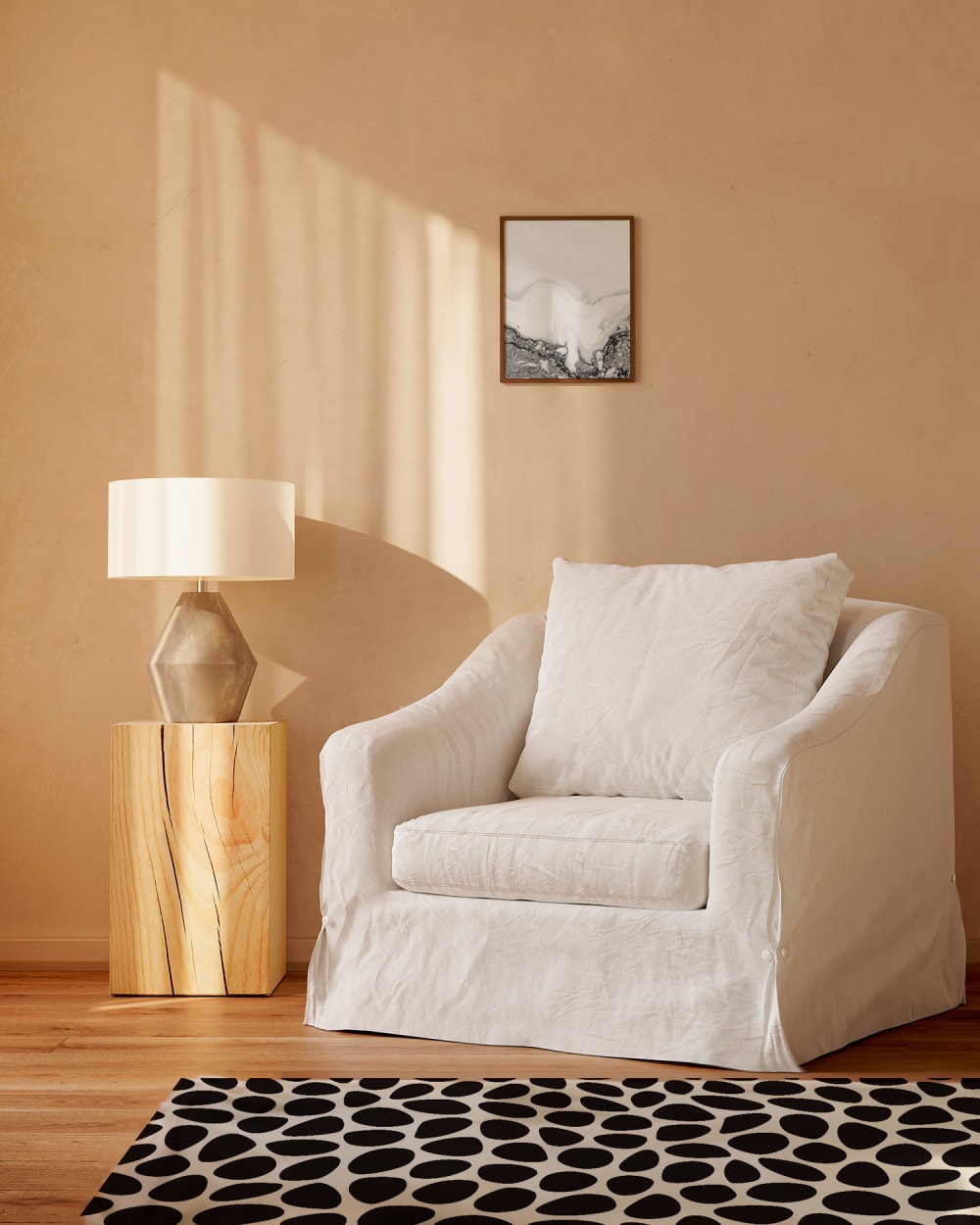 Tapis vinyle motif pavée noir 300x200cm