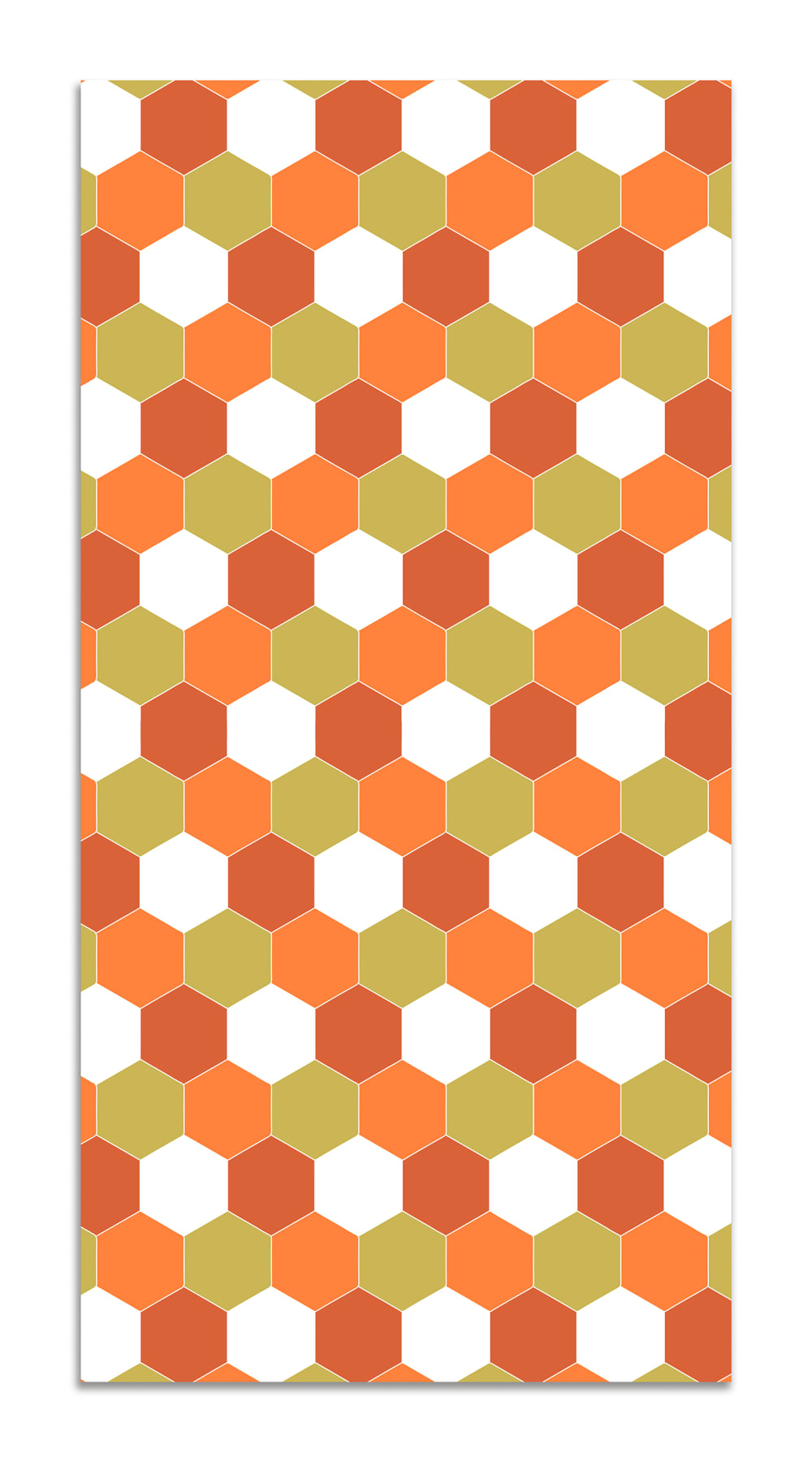 Tapis vinyle mosaïque hexagones de ton orange 80x200cm