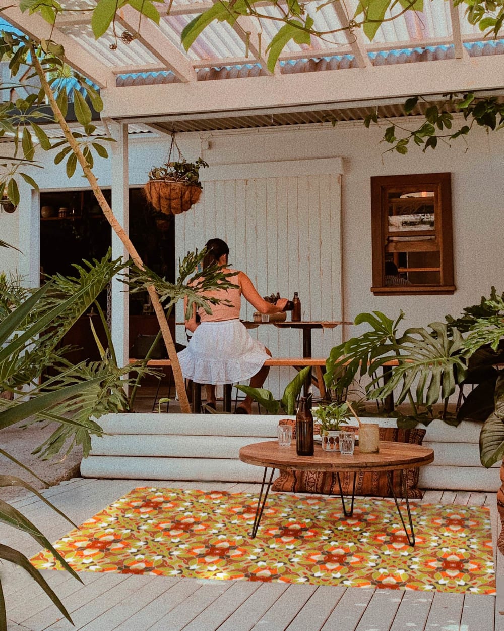 Alfombra vinílica baldosa modelo oriental naranja 80x200 cm - Maisons du Monde