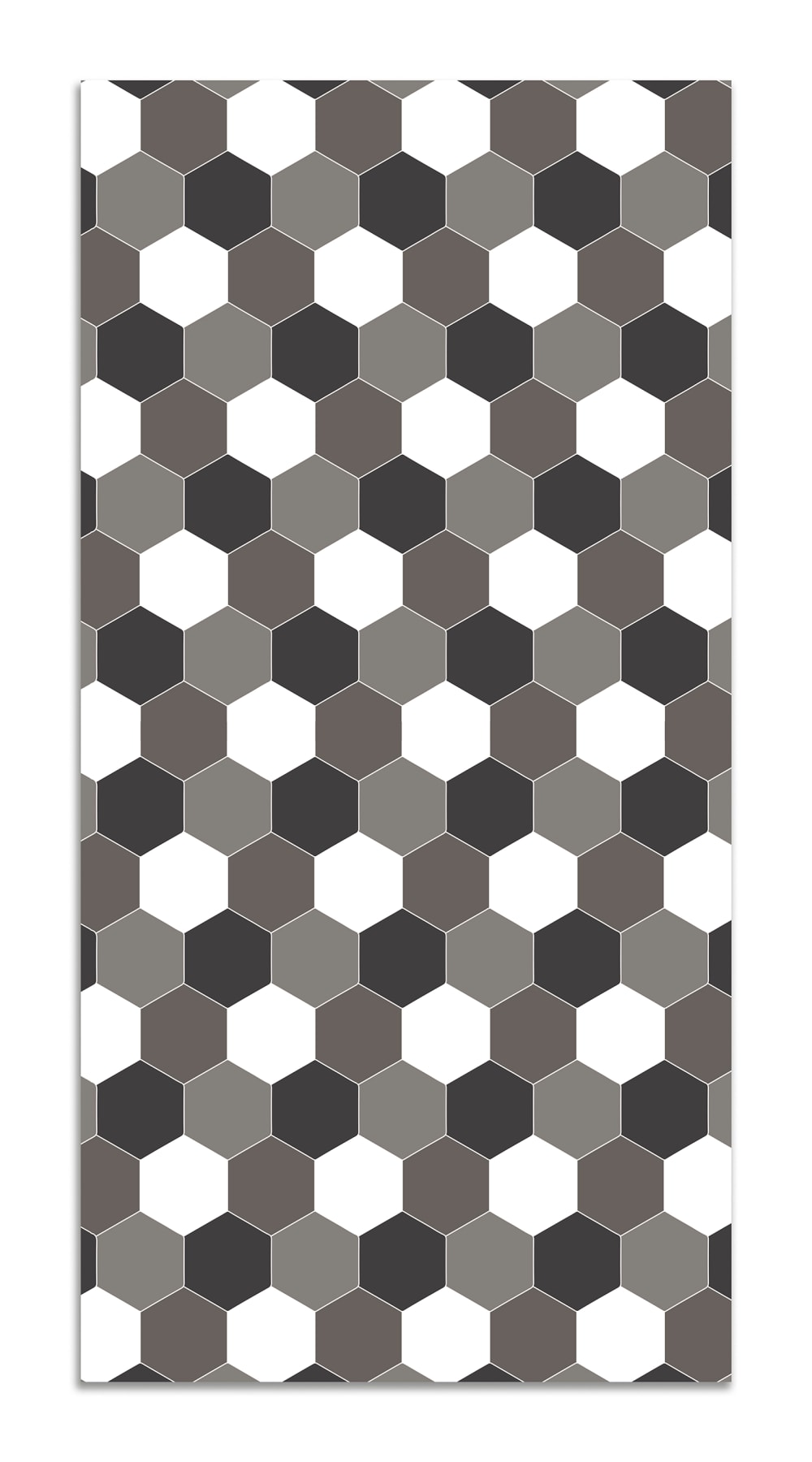 Tapis vinyle mosaïque hexagones de ton gris 80x150cm