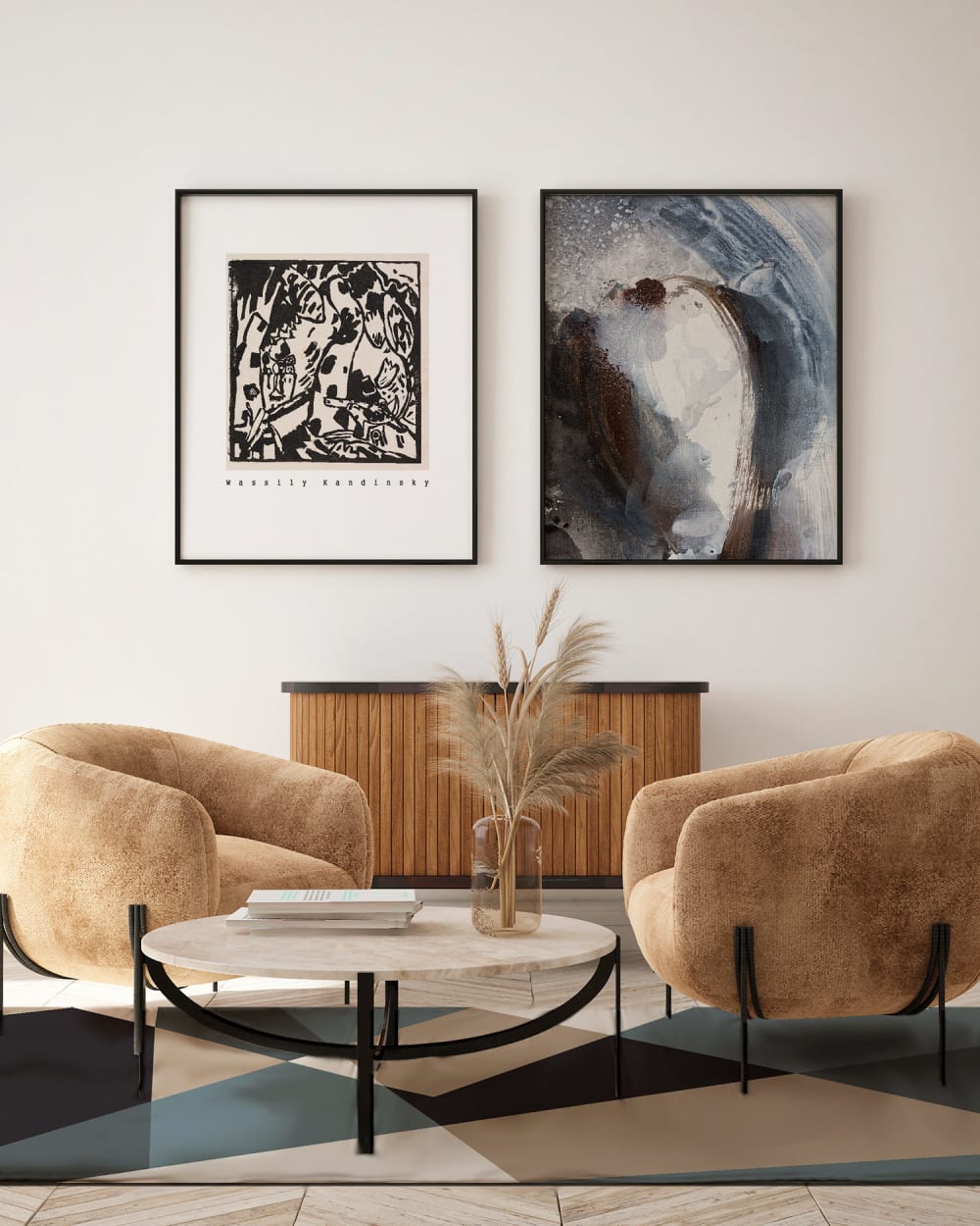 Alfombra vinílica geometría abstracta azul 120x160 cm - Maisons du Monde