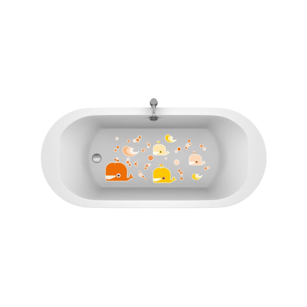 Pegatinas antideslizantes para bañeras ballenas naranja - Maisons du Monde