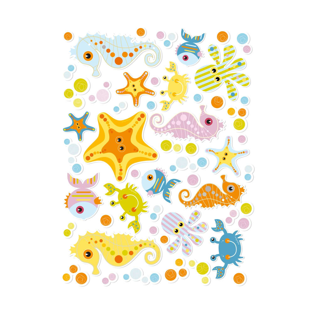 Antideslizante para bañeras animalitos del mar multicolor