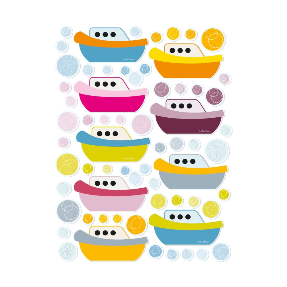 Pegatinas antideslizantes para bañeras barquitos multicolor