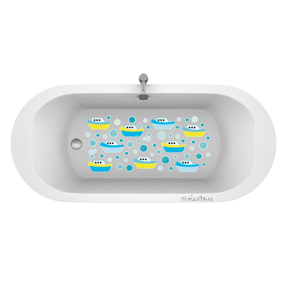 Pegatinas antideslizantes para bañeras barquitos azul - Maisons du Monde