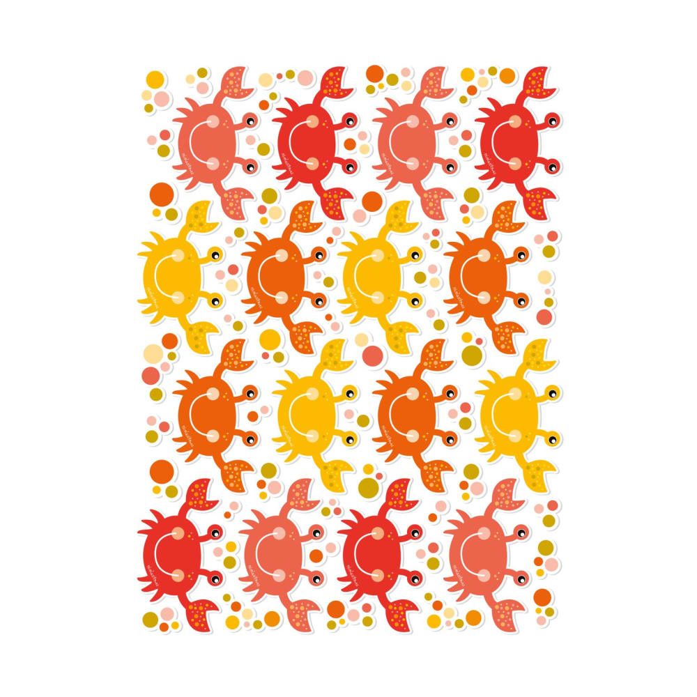 Pegatinas antideslizantes para bañeras cangrejos naranja