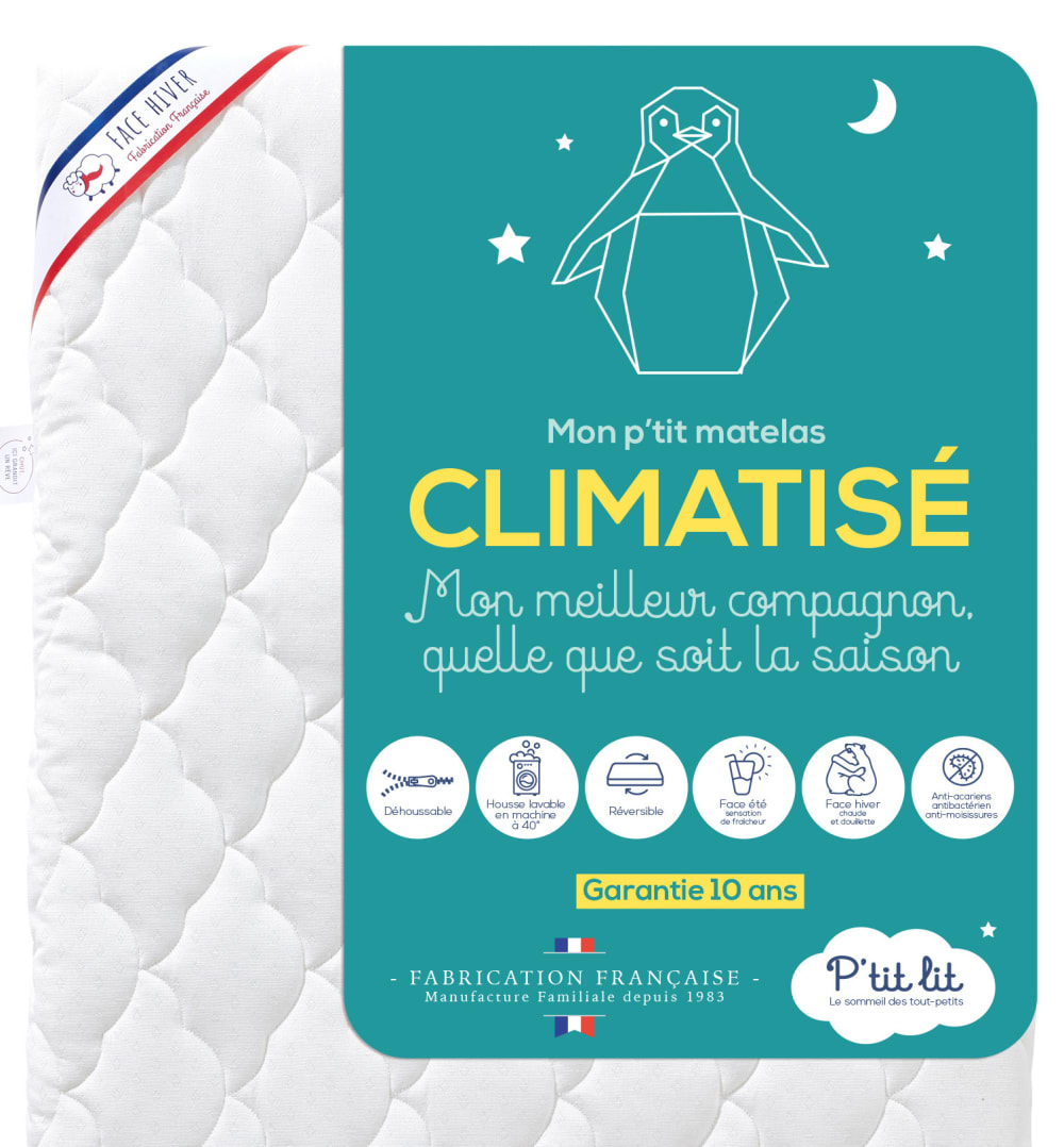 Matelas bébé réversible et déhoussable 60x120