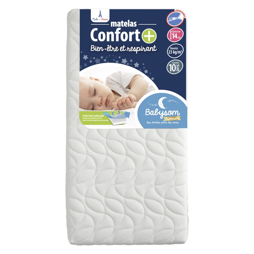 Matelas bébé respirant et déhoussable 70x140x14 (babysom) - Image 1