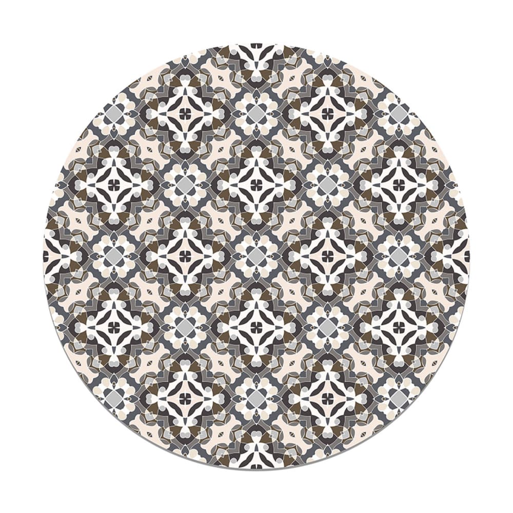 Alfombra vinílica redonda hidráulico oriental gris 190x190 cm