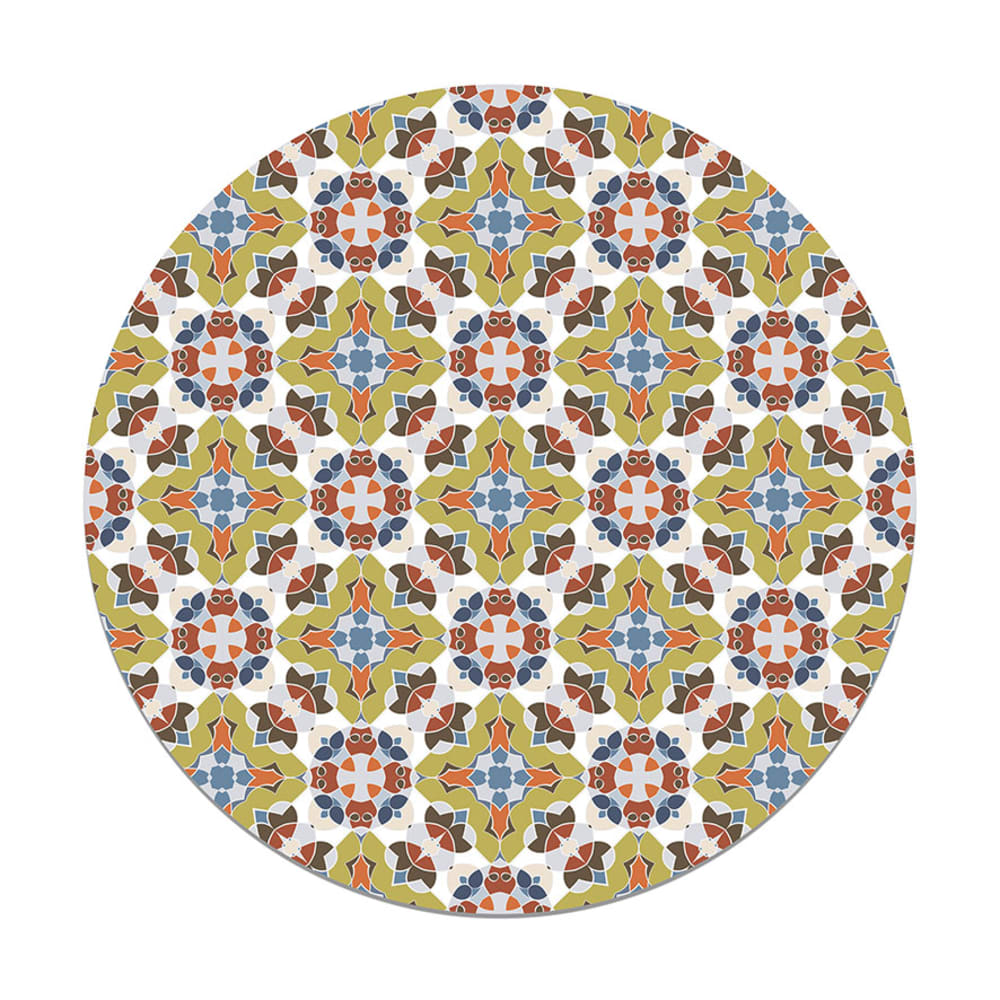 Alfombra vinílica redonda baldosín estilo oriental original 190x190 cm