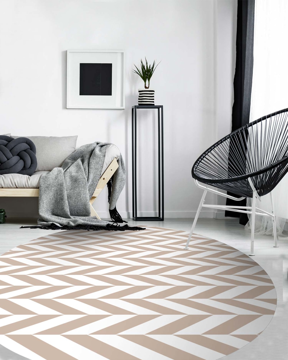 Alfombra vinílica redonda espigas rosa 150x150 cm - Maisons du Monde